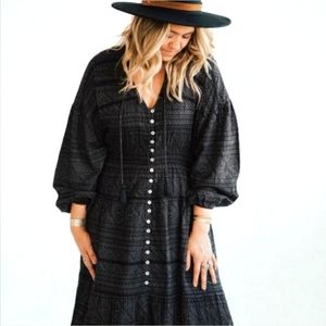 Carly Jean Los Angeles Bohemian / Western / Prairie /  Tiered Maxi Prairie Dress